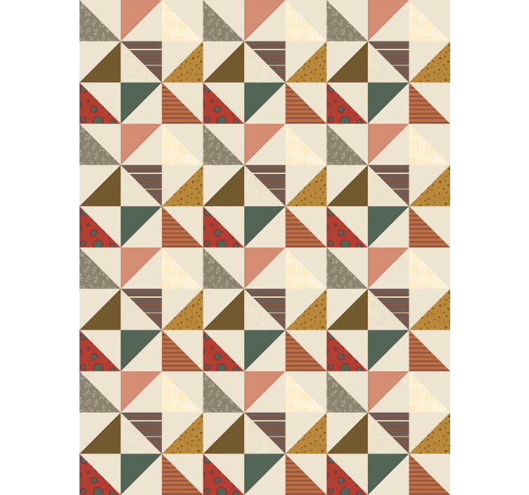 Patchwork geometric vintage rullaverho keittiöön - Tenstickers