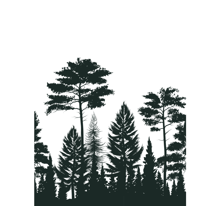 Pine trees siluetti puu rullaverhot - Tenstickers