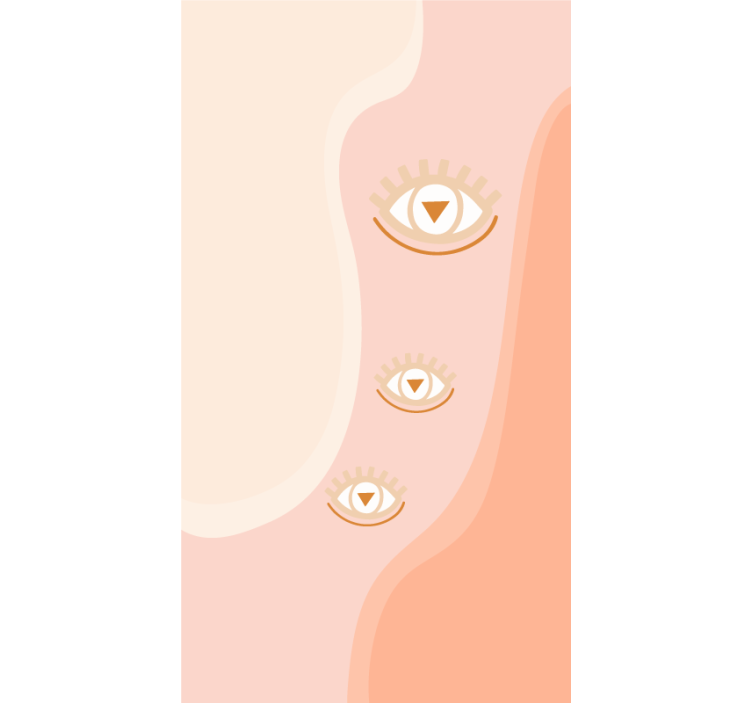 "boho" lämpimien värien abstraktio rullaverho - Tenstickers