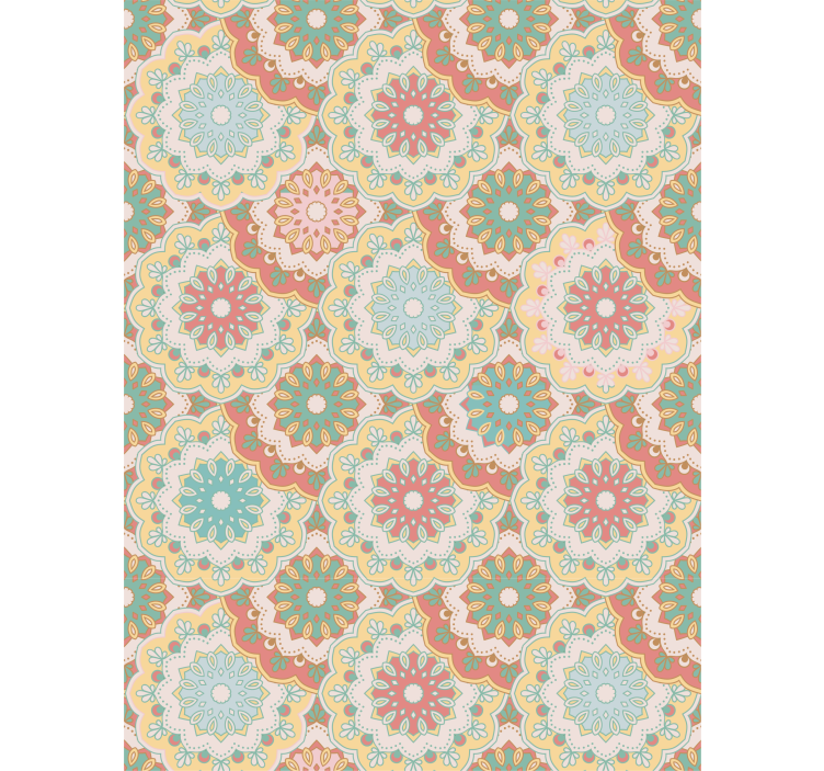 Monimutkaisia kukkakuvioita kukallinen rullaverho - Tenstickers