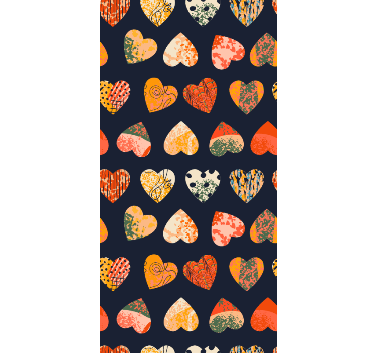 Romanttinen rullaverho sydänkuvioiden kokoelma - Tenstickers