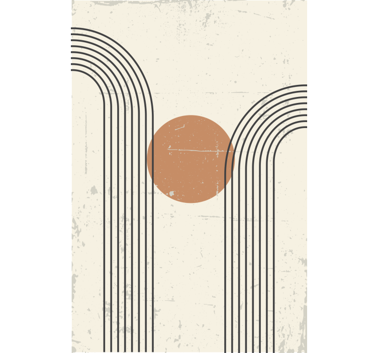 Abstrakti puolikaari ruskea rullaverhot - Tenstickers