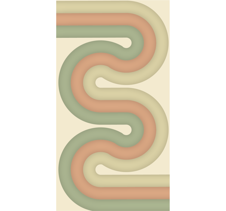 Kaareva viivakuvio olohuoneen rullaverho - Tenstickers