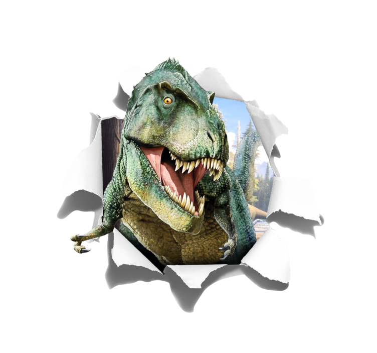 3d vihainen t-rex dinosauruskuvioitu rullaverho - Tenstickers
