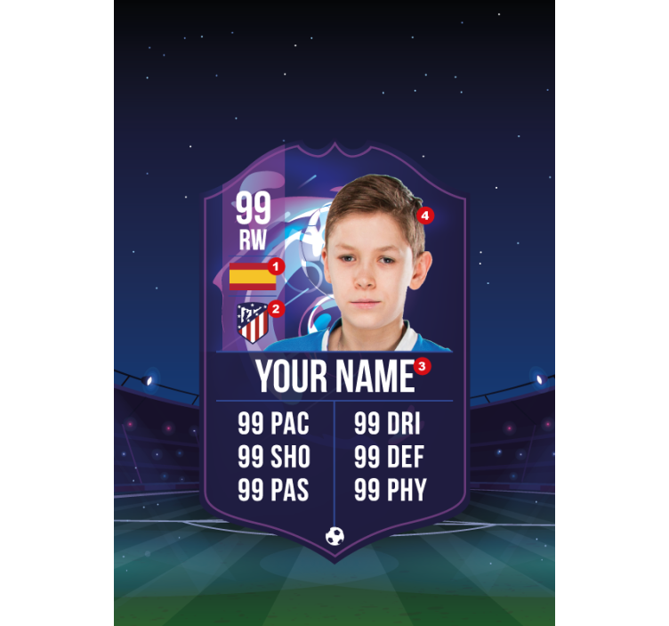 Jalkapalloilijakortti rullaverho lapselle - Tenstickers