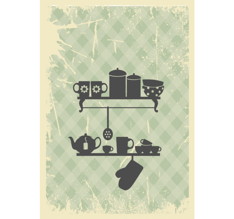 Keittiön hyllyt rullaverho keittiöön - Tenstickers