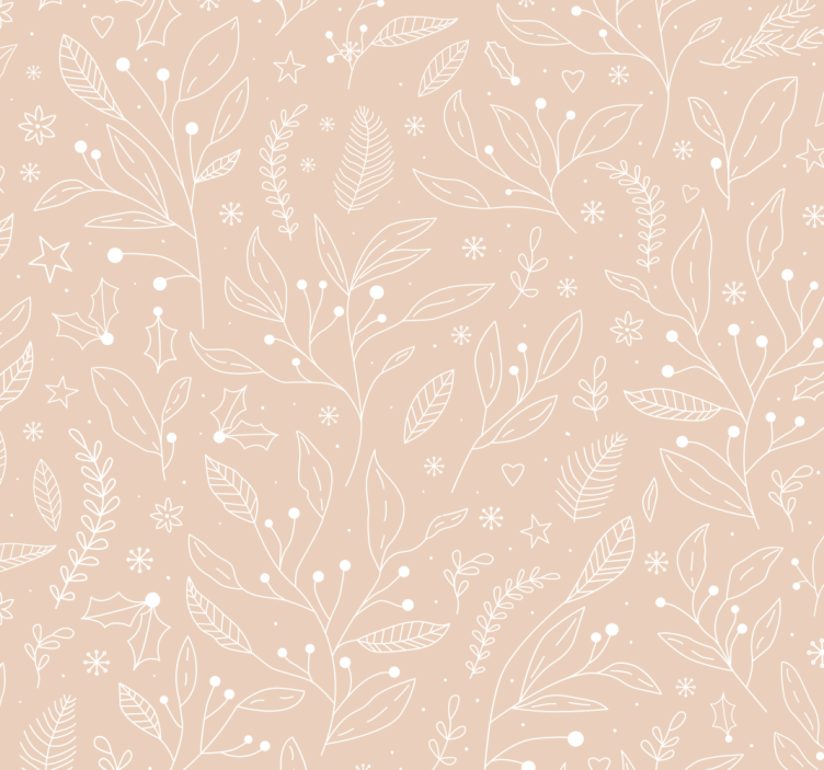 Joulukasveja beige rullaverho - Tenstickers