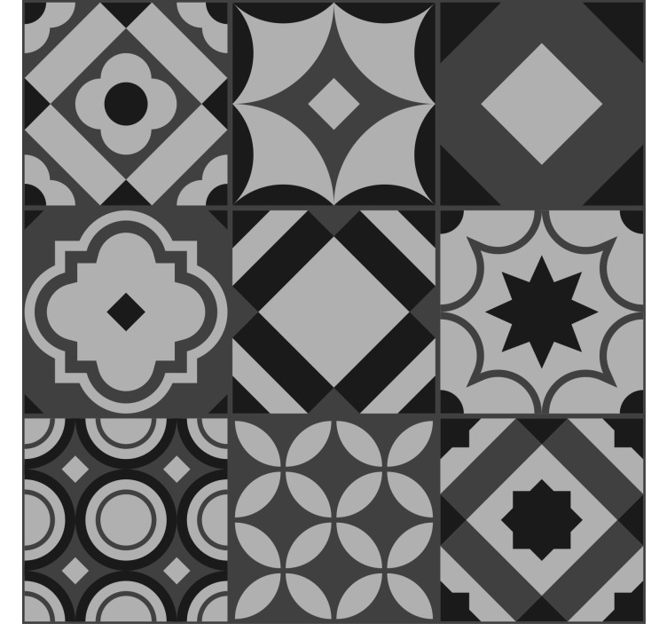 Mustat laatat rullaverho keittiöön - Tenstickers