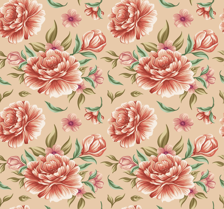 Klassinen kukkakimppu romanttinen rullaverho - Tenstickers