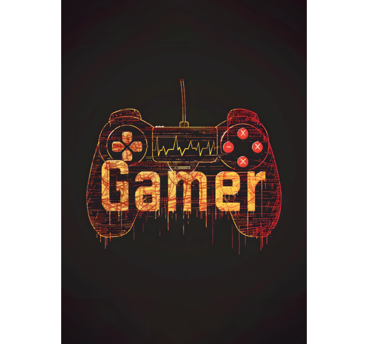 Pelaajan sydämenlyönti geek-tyylinen rullaverho - Tenstickers