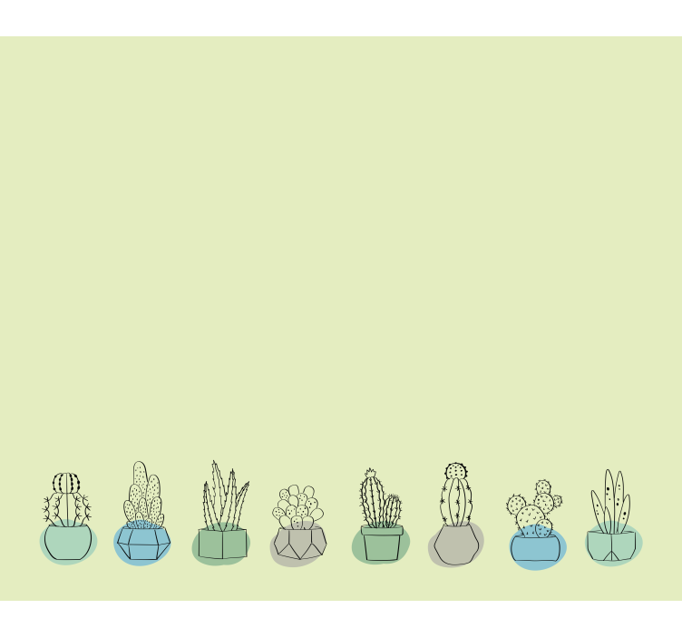 Vihreä periwinkle Kaktuskuvioitu rullaverho - Tenstickers