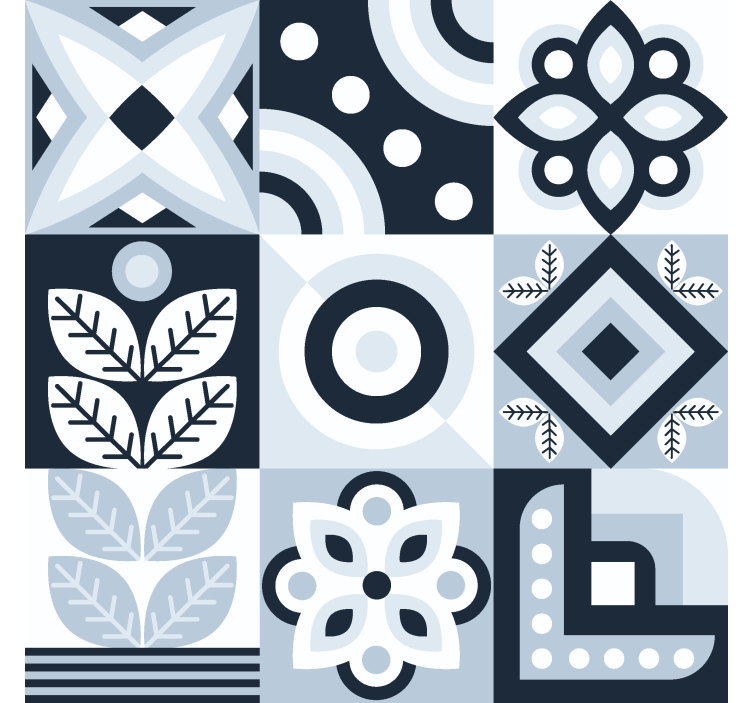 Laattojen kuvio pohjoismainen rullaverho - Tenstickers