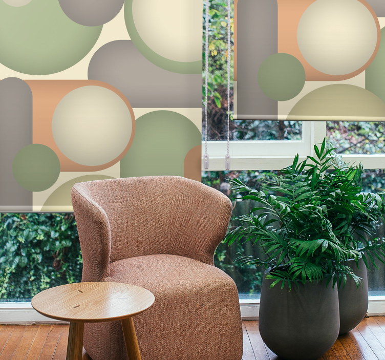 Geometrinen ympyräjärjestely moderni rullaverho - Tenstickers