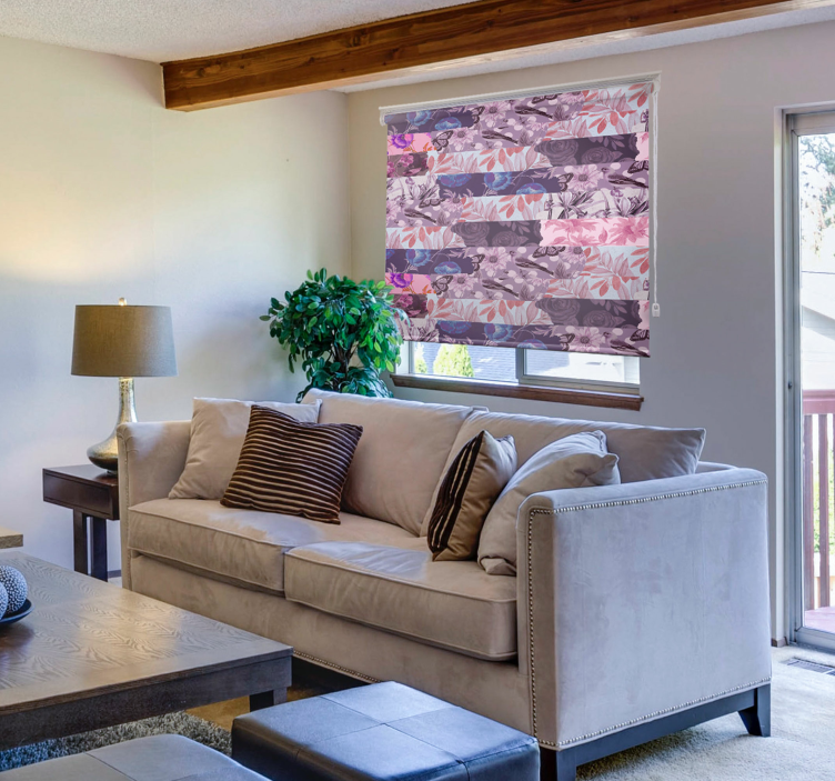 Kukka kollaasi kukka rullaverho - Tenstickers