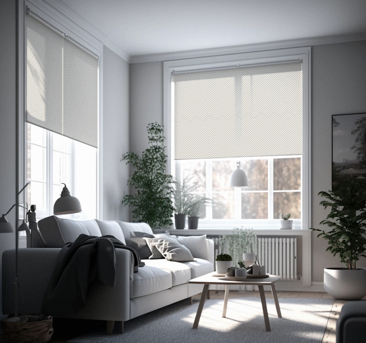 Harmaat viivat maalaismainen rullaverho - Tenstickers