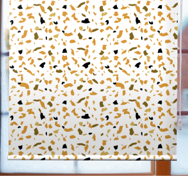 Ruskea ja beige terrazzo kuvioitu rullaverho - Tenstickers