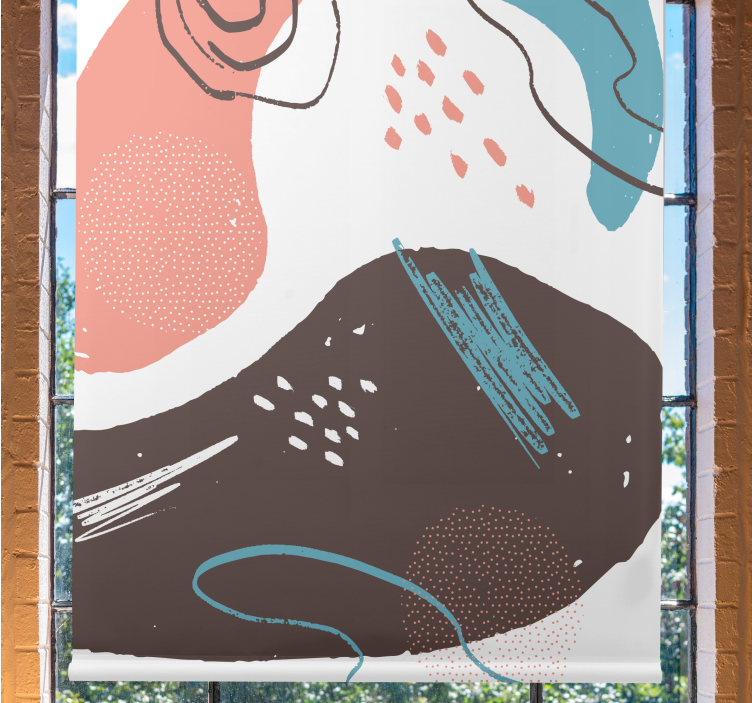 Abstrakteja muotoja kuvioitu rullaverho - Tenstickers