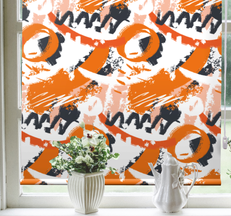 Abstrakti pyöreä kuvio kuvioitu rullaverho - Tenstickers