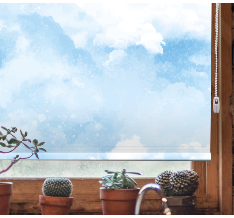 Vesiväri pilvet makuuhuone rullaverhot - Tenstickers