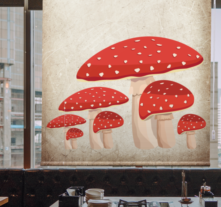 Amanita sieni kuva keittiö rullaverhot - Tenstickers