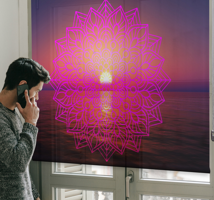 Aurinkoinen mandala zen olohuone Rullaverho - Tenstickers