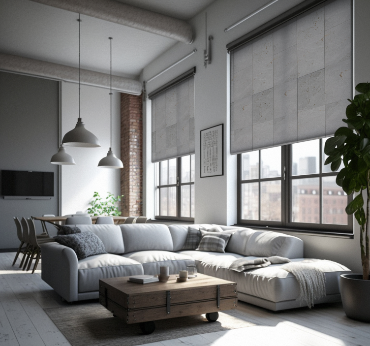 Betonikollaasitekstuuri ja -kuvio rullaverhot - Tenstickers