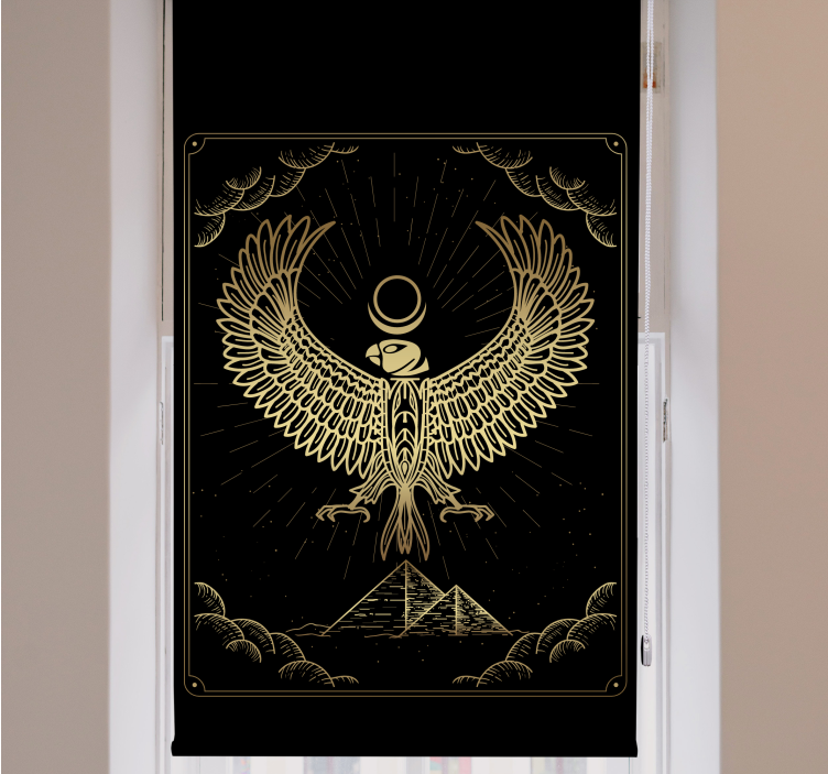 Egyptiläinen auringon jumala 'horus' tyylikäs rullaverhot - Tenstickers