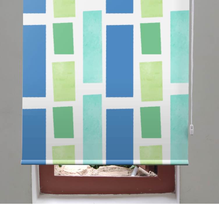 Geometrinen lohkokuvio kuvioitu rullaverho - Tenstickers