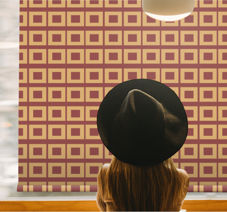 Geometrinen neliön kuvio kuvioitu rullaverho - Tenstickers