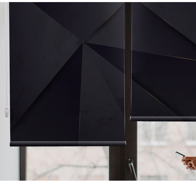 Geometriset mustat kuviot kuvioitu rullaverho - Tenstickers