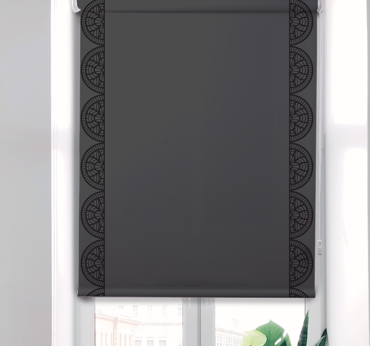 Harmaa koristeellinen muotoilu tyylikäs rullaverhot - Tenstickers