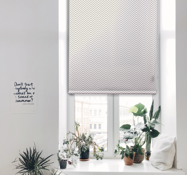 Harmaat viivat maalaismainen rullaverho - Tenstickers