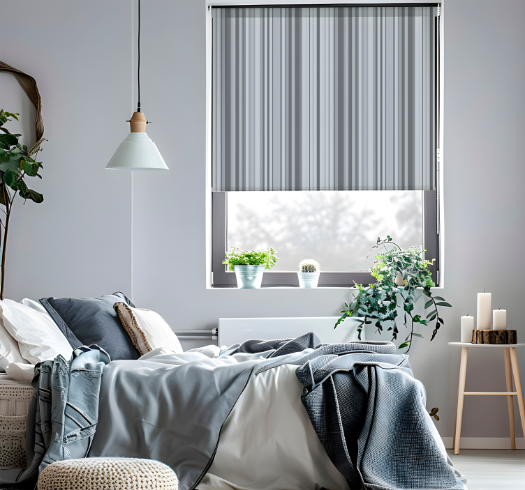 Harmaita viivoja moderni rullaverho - Tenstickers