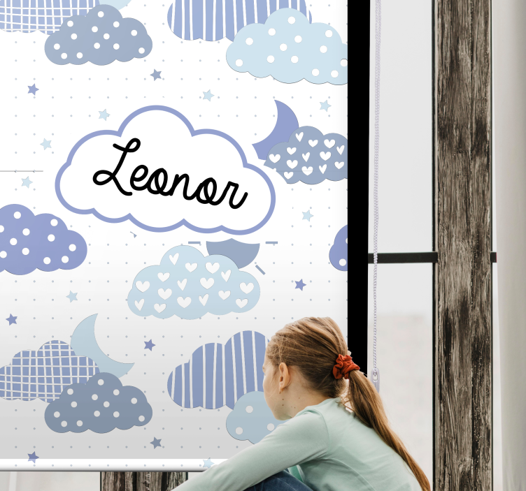 Henkilökohtainen pilvikuvio pilvinen rullaverho - Tenstickers