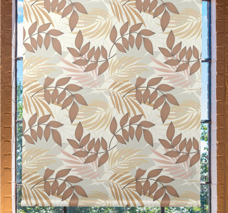 Herkkä lehtikuvio kukat ja kasvit rullaverho - Tenstickers