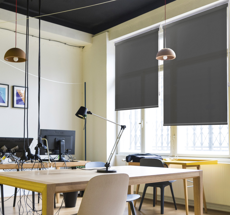 Hiilenharmaa tavallinen väri tyylikäs rullaverhot - Tenstickers