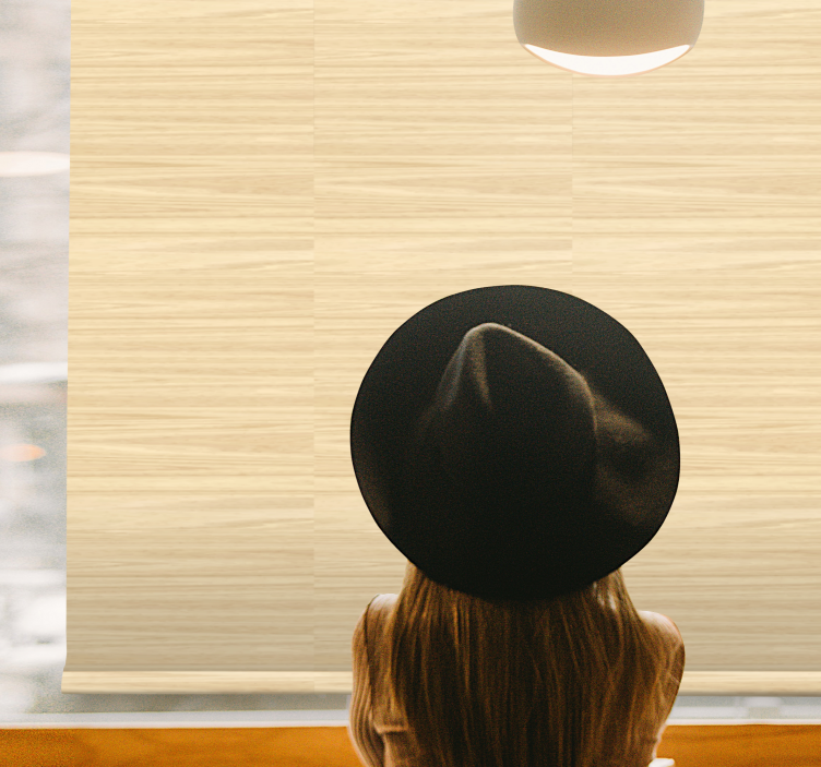 "japandi" design puuefekti olohuoneen rullaverhot - Tenstickers