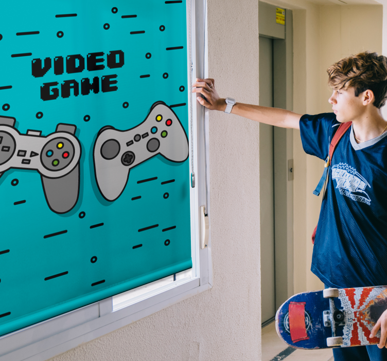 Kaksi retro-ohjainta geek-rullaverho - Tenstickers