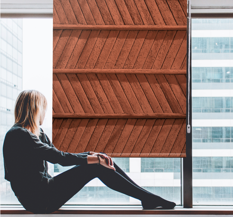 Kalanruotopuukuvio kuvioitu rullaverho - Tenstickers