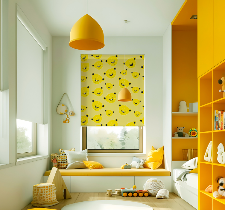 Karhujen kuvio keltainen rullaverho - Tenstickers