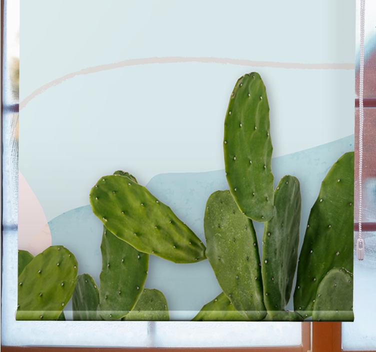 "kawaii" tyylinen muotoilee kaktusverhomaalausta - Tenstickers