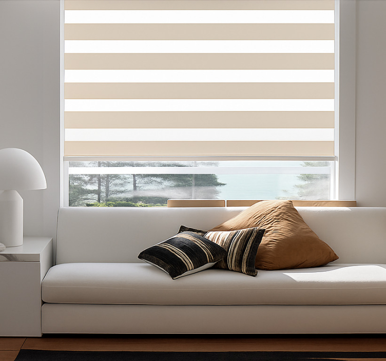 Kermanvalkoinen vaakasuora klassinen rullaverho - Tenstickers