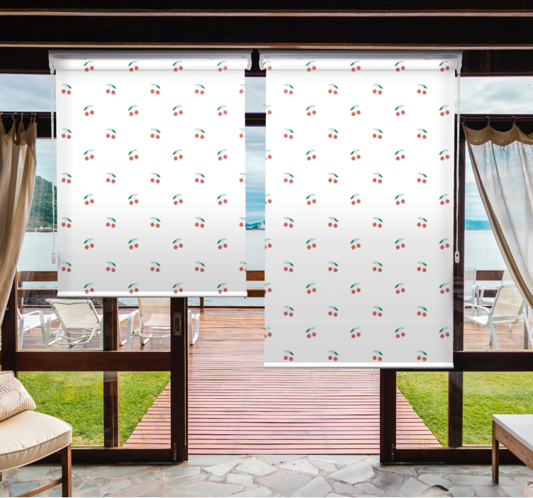 Kirsikkakuviosuunnittelu hedelmäkuvioitu rullaverho - Tenstickers