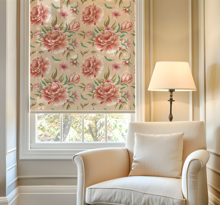 Klassinen kukkakimppu romanttinen rullaverho - Tenstickers