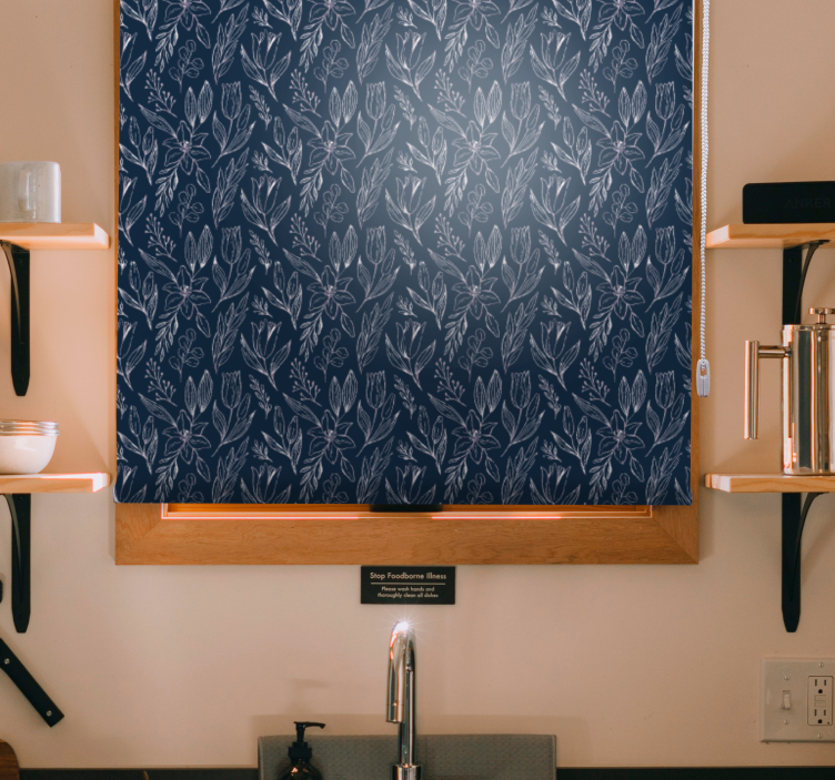 Kukka-aiheinen eleganssi kukat ja kasvit rullaverho - Tenstickers