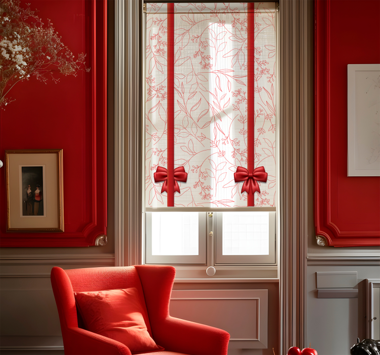 Kukkakuvio solmioilla romanttinen rullaverho - Tenstickers