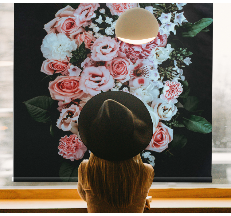 Kukkiva kukka-asetelma kukallinen rullaverho - Tenstickers