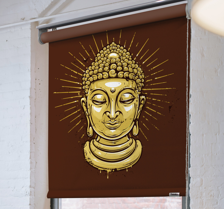 Kultainen buddha sillouhette zen Rullaverho - Tenstickers