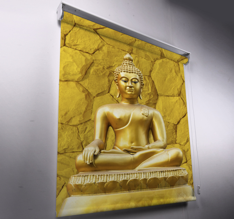 Kultainen buddha zen keltainen Rullaverho - Tenstickers