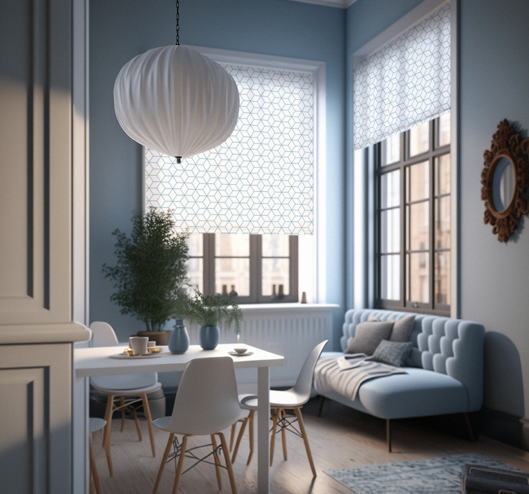 Kuusikulmio ääriviiva pohjoismainen rullaverhot - Tenstickers